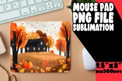 Mouse Pad Autumn Scene Watercolor Design Product Image 1