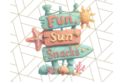 Coral and Aqua Summer Clipart PNG Pastel Tropical Icons Product Image 3