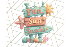 Coral and Aqua Summer Clipart PNG Pastel Tropical Icons Product Image 3