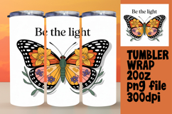 20oz Tumbler Sublimation PNG , Butterfly Product Image 1