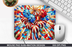 Fireworks Mouse Pad Sublimation, 4th Of July Mouse Pad PNG Product Image 1