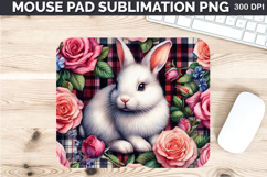 Watercolor Bunny Mouse Pad Sublimation - Valentines PNG Product Image 1