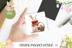 Vintage Easter Bunny PNG, Vintage Animals Square Coaster Product Image 1