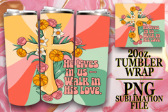 Vibrant colors 20oz tumbler wrap, Cross Product Image 1