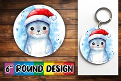 Charming Round Design Keychain Template , Holiday Animals Product Image 1