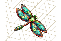 Stained Glass Dragonfly PNG Clipart, Bright Insects Clip Art Product Image 3