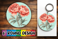 Vibrant Round Design Coaster Template , Beauty Flower Product Image 1