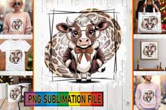 Playful PNG TSHIRT Magic, Cute Cow Product Image 1