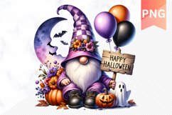 Halloween Gnome Sublimation - Clipart PNG Design Product Image 1