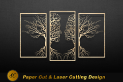 Tree faces intertwined wood trees Laser cut Product Image 1