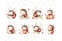 Adorable Ladybug Clipart PNG, Kawaii Cute Bug Illustrations Product Image 6