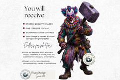 Horrific Evil Clown Clipart - Creepy Circus PNG Graphics Product Image 2