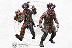 Horrific Evil Clown Clipart - Creepy Circus PNG Graphics Product Image 4