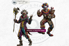 Horrific Evil Clown Clipart - Creepy Circus PNG Graphics Product Image 7