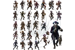 Horrific Evil Clown Clipart - Creepy Circus PNG Graphics Product Image 9