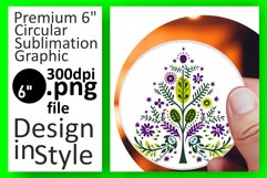 Whimsical Holiday Stars: Round Ornament Sublimation Product Image 1