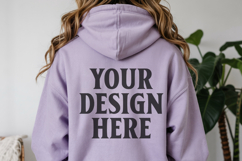 Orchid Gildan 18500 Hoodie Sweatshirt Mockup, Unisex Product Image 1