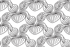 Line art botanical plantain bushes seamless pattern vector Product Image 1