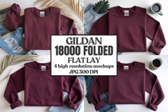 Gildan 18000 Sand Folded Flat Lay Mockups Product Image 1