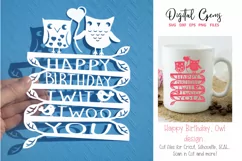 Happy birthday paper cut design SVG / DXF / EPS / PNG files Product Image 1