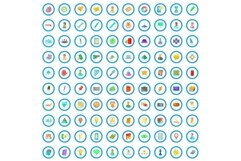 100 coworking icons set, cartoon style Product Image 1