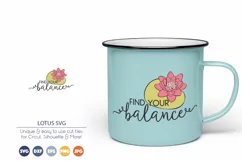 Find your Balance SVG | Inspirational SVG | Lotus SVG Product Image 1