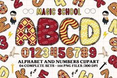 Wizard Magic School Alphabet Clipart, wizard letters doodle Product Image 1