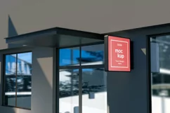Square Wall Mount Façade Sign Mockup Product Image 1