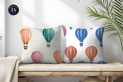 Lanterns as Hot Air Balloons Seamless Art Digital Paper Product Image 2
