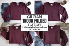 Gildan 18000 Sand Folded Flat Lay Mockups Product Image 1