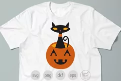 Halloween Cat in Pumpkin SVG and Clipart Product Image 3