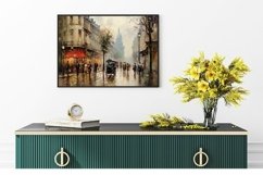 Vintage Urban Cityscape Wall Art Painting, Rustic Urban Wall Art, Impressionist Wall Art Warm Aesthetic Decor, Vintage Farmhouse Wall Art