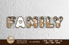 Multilayer Cut File FAMILY - Laser Cut Words, Wood Words Product Image 1