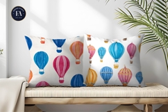 Hot Air Balloon Lanterns Seamless Pattern Digital Paper Product Image 2