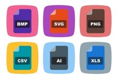 Set Of File Formats Icons Product Image 1