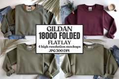 Gildan 18000 Sand Folded Flat Lay Mockups Product Image 1