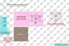 Valentine's day card svg Love you Xo Xo Cricut template Product Image 3