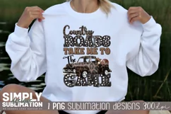 Country Roads Take Me To The Game Sublimation Design |PNG Product Image 2
