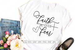 Faith Over Fear - Cross - Christian Cutting File SVG DXF Product Image 1