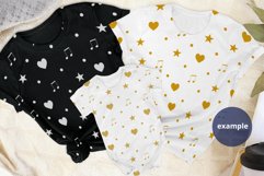 Black White T-shirts & Baby Bodysuit Mockup Plain background Product Image 2