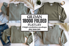 Gildan 18000 Sand Folded Flat Lay Mockups Product Image 1