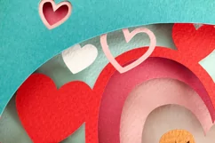 Valentine 3D Shadow Box SVG Sausage Dogs Layered Paper Cut Product Image 9