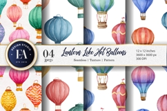 Lanterns Shaped Like Hot Air Balloons Digital Paper Product Image 1