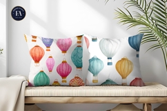 Lanterns Shaped Like Hot Air Balloons Digital Paper Product Image 2