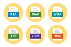 Set Of File Formats Icons Product Image 1