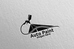 Car Painting Logo with Spray Gun and Sport Car Concept 1 Product Image 5