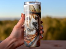 Beagle Dog Tumbler Sublimation Wrap, Autumn Dog Wrap Product Image 2