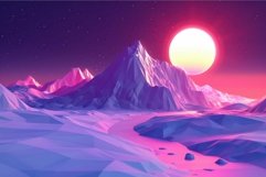 Surreal sunset over snowy mountain landscape Product Image 1