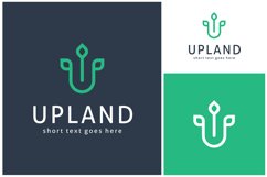 Letter U Beauty Floral Leaves Plant Vegan Herbal Fresh Logo Product Image 1