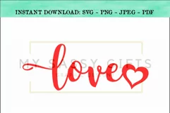 Love With Valentines Day or Wedding Heart SVG Cuttable File Product Image 1
